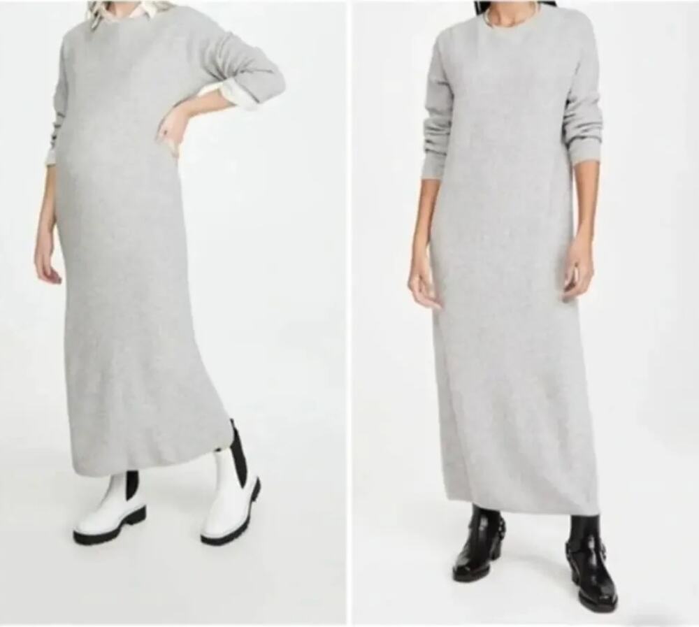Hatch maternity cozy waffle gray wool dress 2 medium
